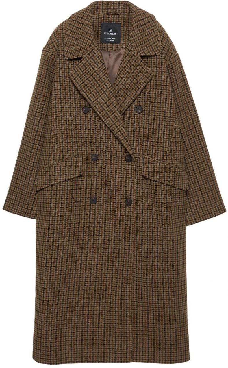 Pull&Bear Prechodný kabát  hnedá / svetlohnedá / čierna