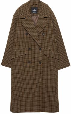 Pull&Bear Prechodný kabát  hnedá / svetlohnedá / čierna