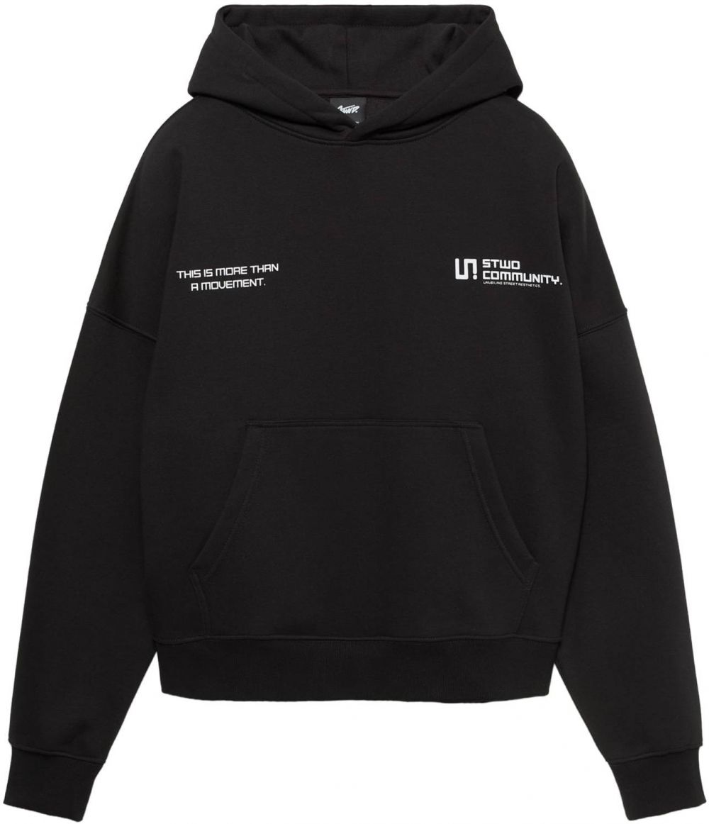 Pull&Bear Mikina 'STWD'  čierna / biela