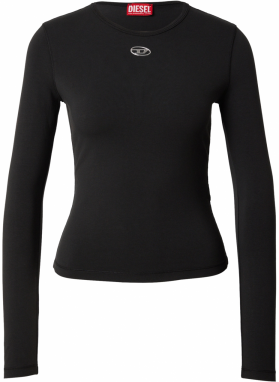 DIESEL Tričko 'T-UNCUTIESLONG-LS-OD'  čierna