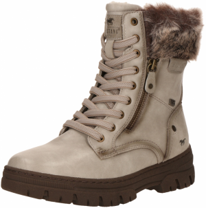 MUSTANG Šnurovacie členkové čižmy  šedobiela