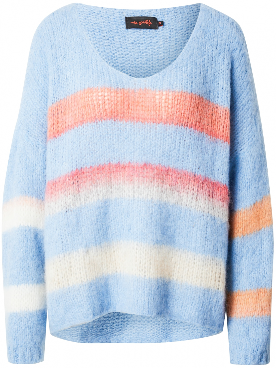 miss goodlife Sveter  nebielená / svetlomodrá / oranžová / koralová