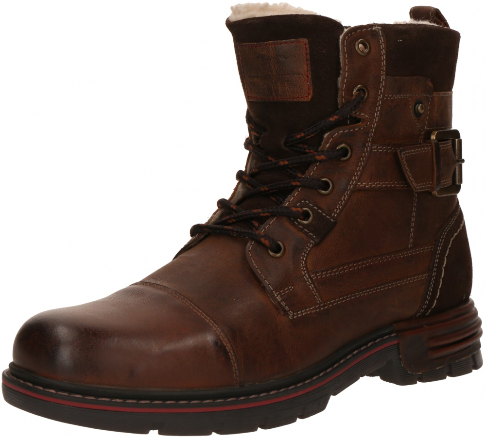 MUSTANG Šnurovacie čižmy  gaštanová