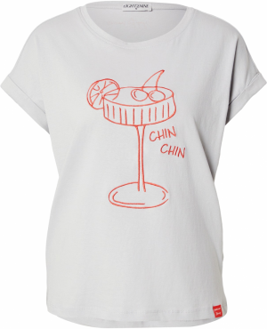 Eight2Nine Tričko  svetlosivá / oranžová