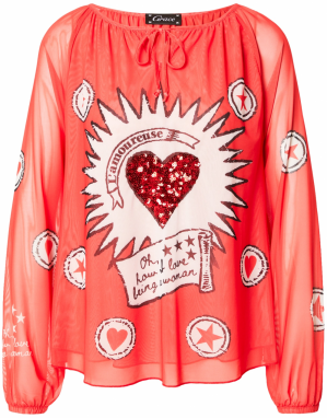 Grace Tričko  červená / vínovo červená / biela