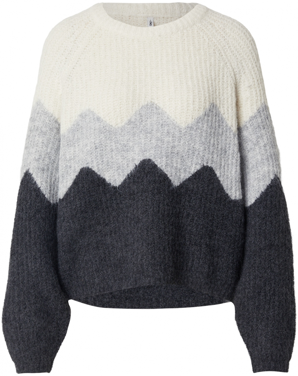 ONLY Sveter 'ONLMAE'  antracitová / svetlosivá / biela