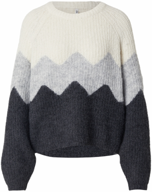 ONLY Sveter 'ONLMAE'  antracitová / svetlosivá / biela