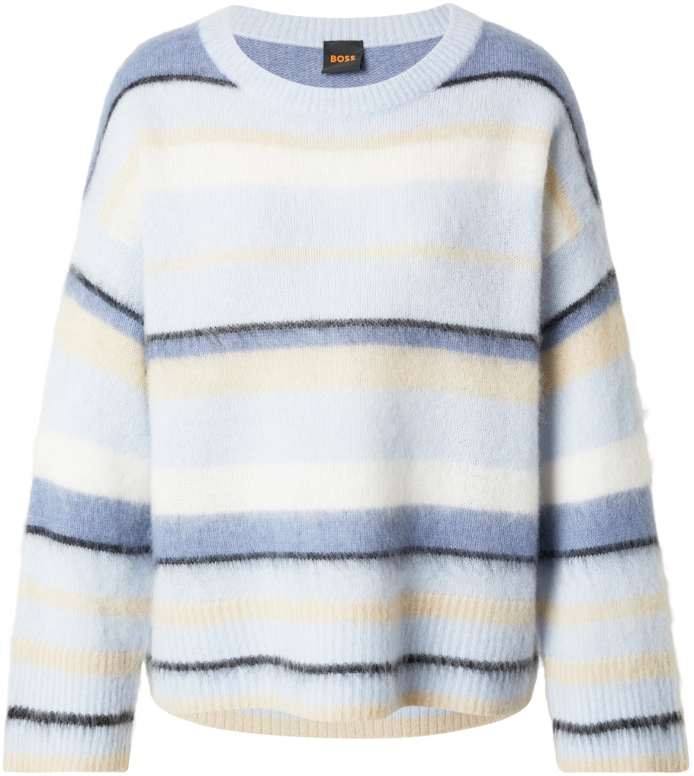 BOSS Sveter 'C_Fosset'  béžová / modrá / svetlomodrá / čierna