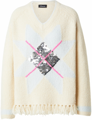 Grace Sveter 'SNOW'  krémová / svetlomodrá / ružová / strieborná