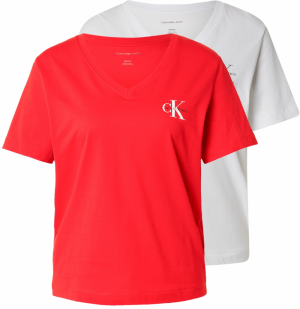 Calvin Klein Jeans Tričko  červená / čierna / biela