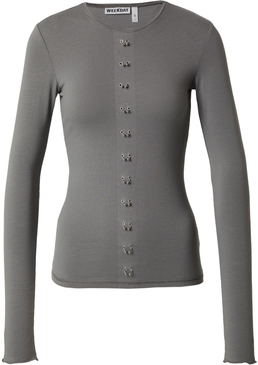 WEEKDAY Tričko 'Louise'  sivá