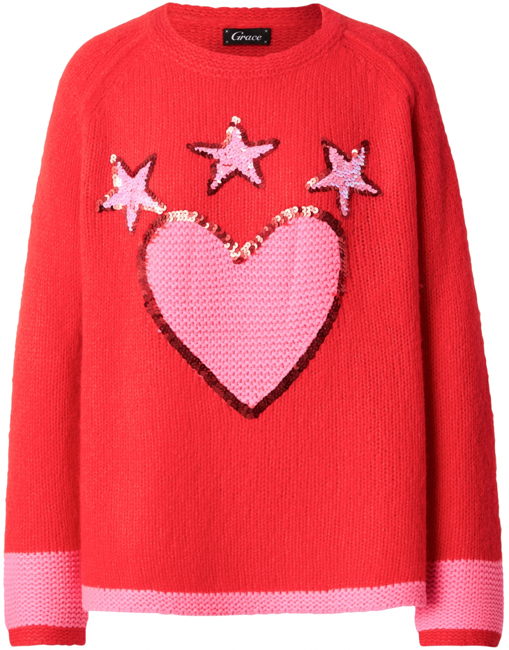 Grace Sveter  ružová / červená