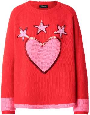 Grace Sveter  ružová / červená