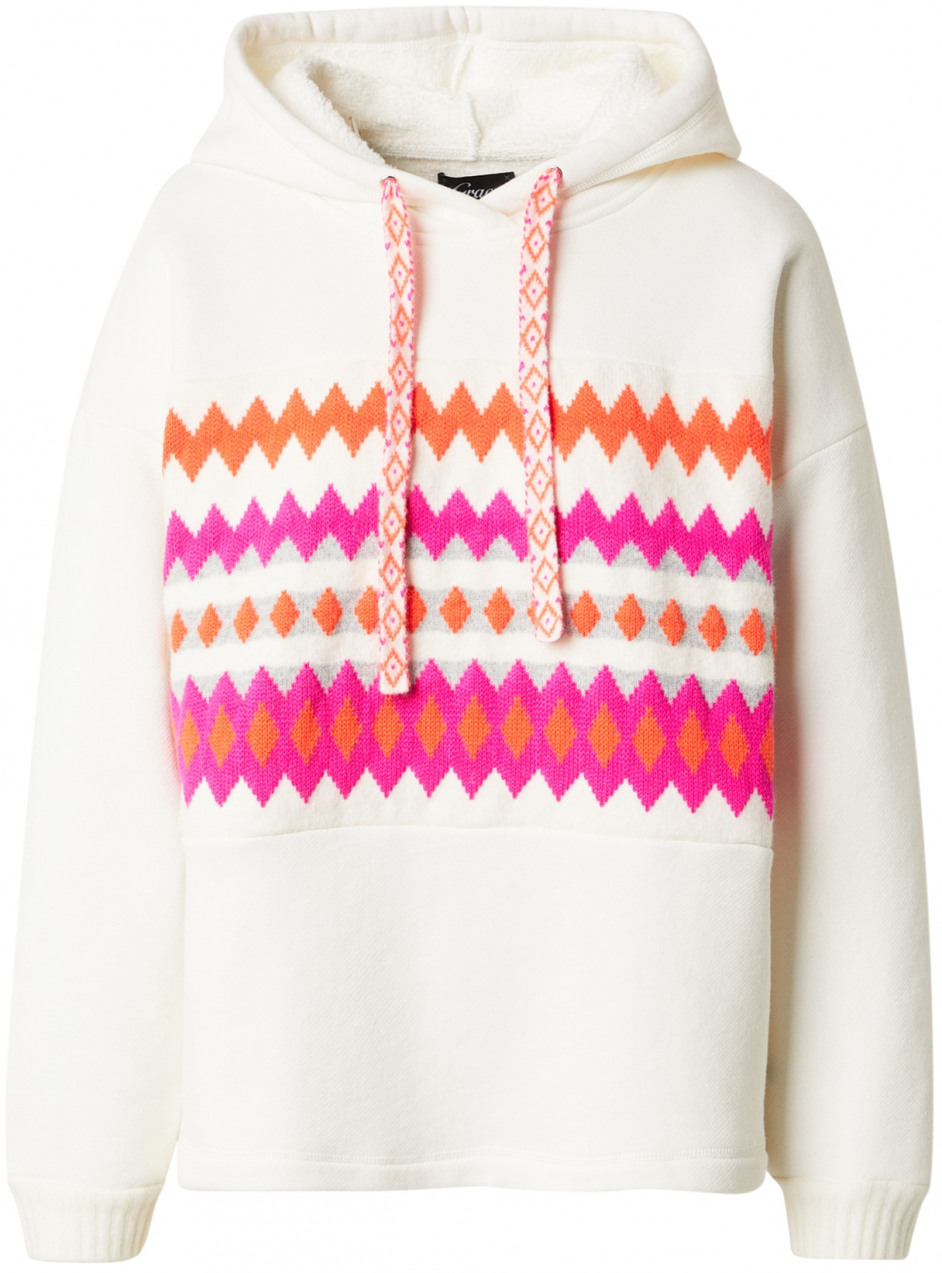 Grace Sveter  neónovo oranžová / neónovo ružová / šedobiela