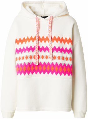 Grace Sveter  neónovo oranžová / neónovo ružová / šedobiela