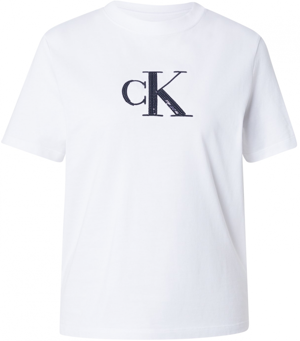 Calvin Klein Jeans Tričko  námornícka modrá / biela