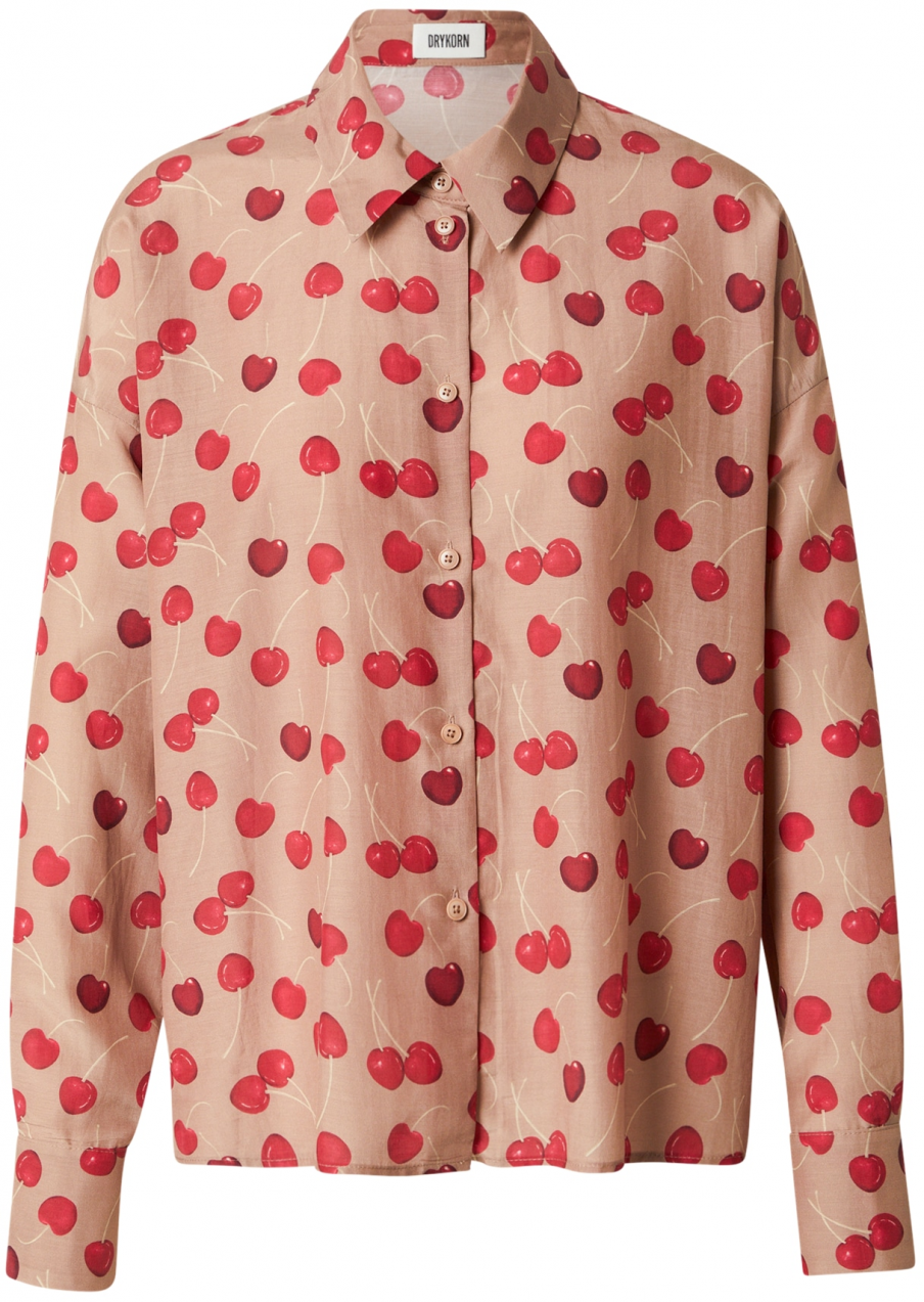 DRYKORN Blúzka 'CLOELIA 10'  tmelová / tmavobéžová / červená / čerešňová