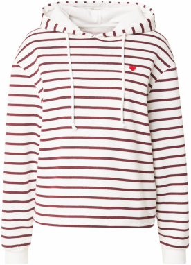 PIECES Mikina 'PCCHILLI'  vínovo červená / biela