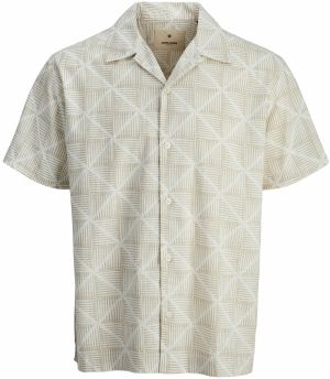 JACK & JONES Košeľa 'JPRBLUKEVIN'  tmelová / biela