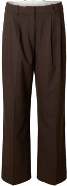 SELECTED Nohavice s pukmi  tmavohnedá