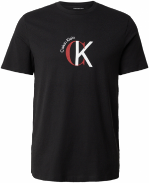 Calvin Klein Jeans Tričko  ohnivo červená / čierna / biela