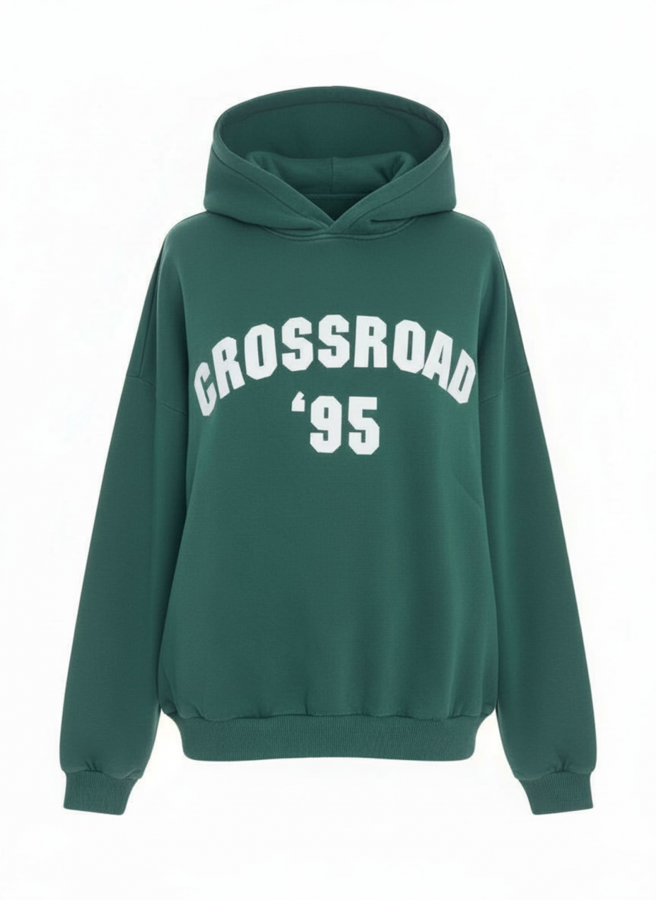 studioselect Mikina 'Carmen'  tmavozelená / biela