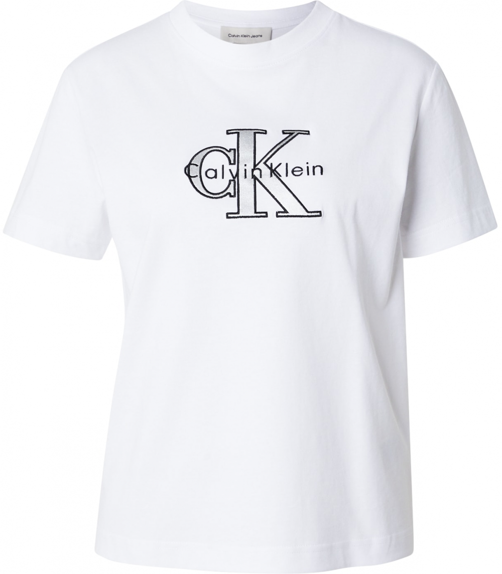 Calvin Klein Jeans Tričko 'CLASSIC'  čierna / strieborná / biela