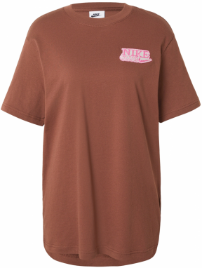 Nike Sportswear Tričko  hnedá / ružová / šedobiela