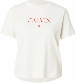 Calvin Klein Jeans Tričko 'CONCEPT'  červená / biela