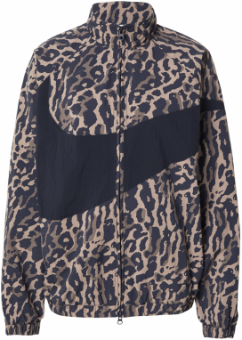 Nike Sportswear Prechodná bunda  béžová / tmavošedá / čierna