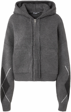 studioselect Kardigán 'Charis'  sivá melírovaná / čierna / biela