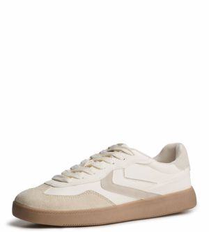 Bershka Nízke tenisky  béžová / biela