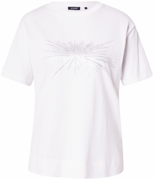 JOOP! Tričko 'Tesia'  strieborná / biela