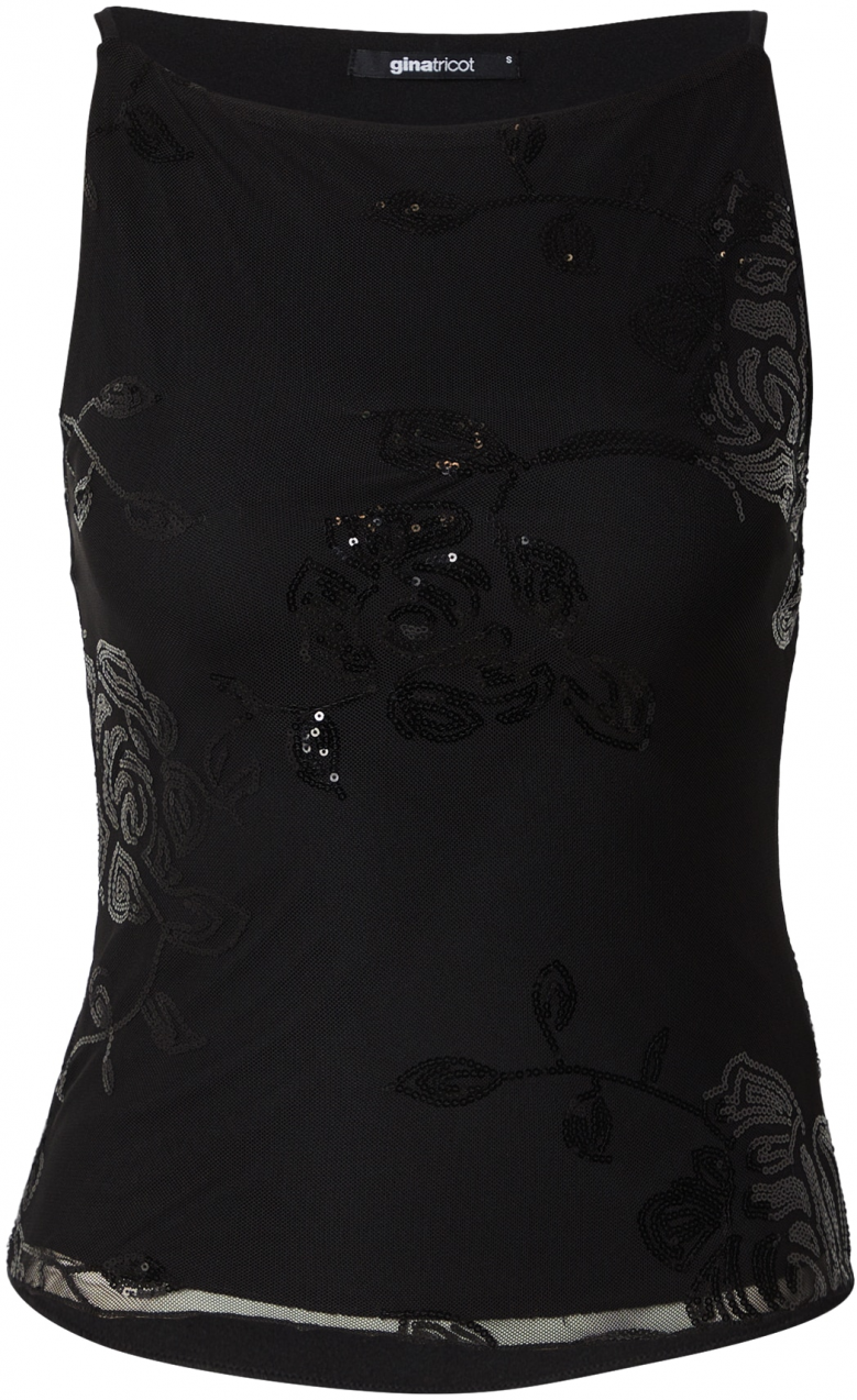 Gina Tricot Top 'Floral'  čierna
