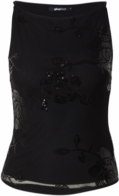 Gina Tricot Top 'Floral'  čierna