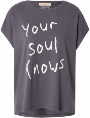 Smith&Soul Tričko  hnedá / antracitová / biela