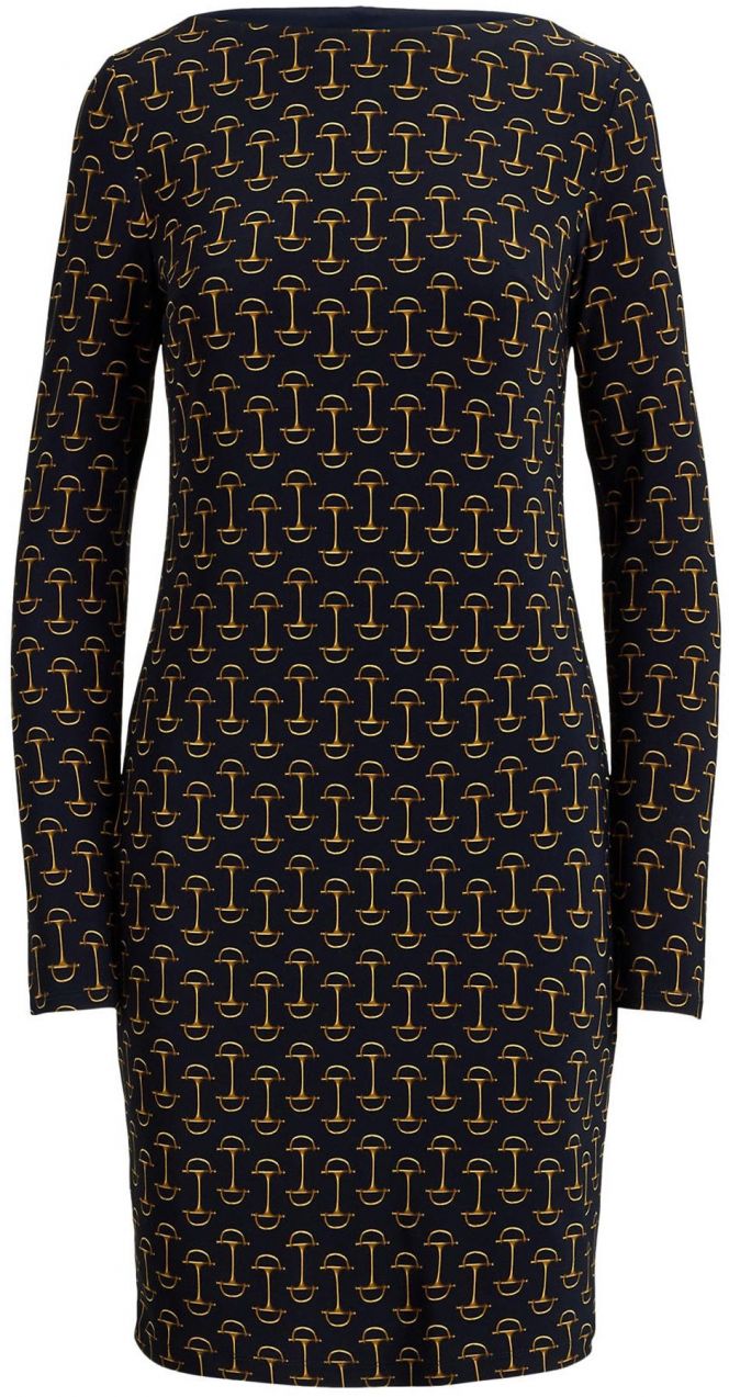 Lauren Ralph Lauren Šaty 'CLASSIC'  námornícka modrá / hnedá / svetložltá