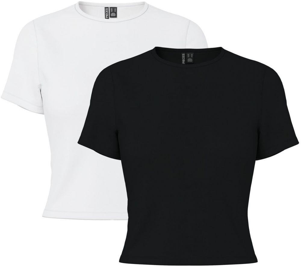 PIECES Tričko 'PCAmelia'  čierna / biela