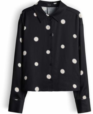 OPUS Blúzka 'Famena'  čierna / prírodná biela