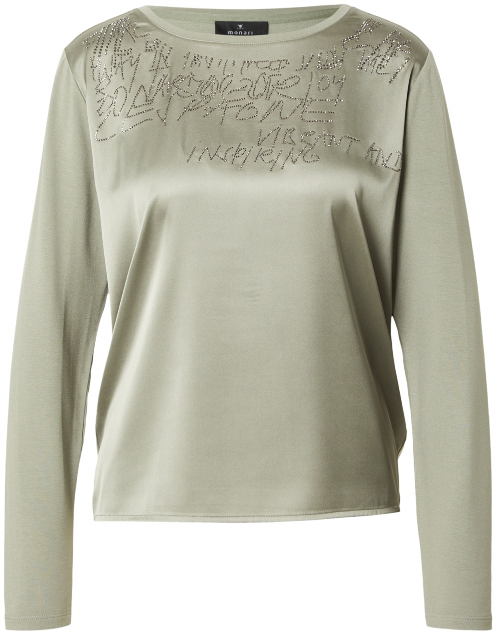 monari Tričko  pastelovo zelená / strieborná