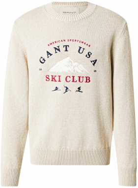 GANT Sveter  nebielená / tmavomodrá / červená / biela