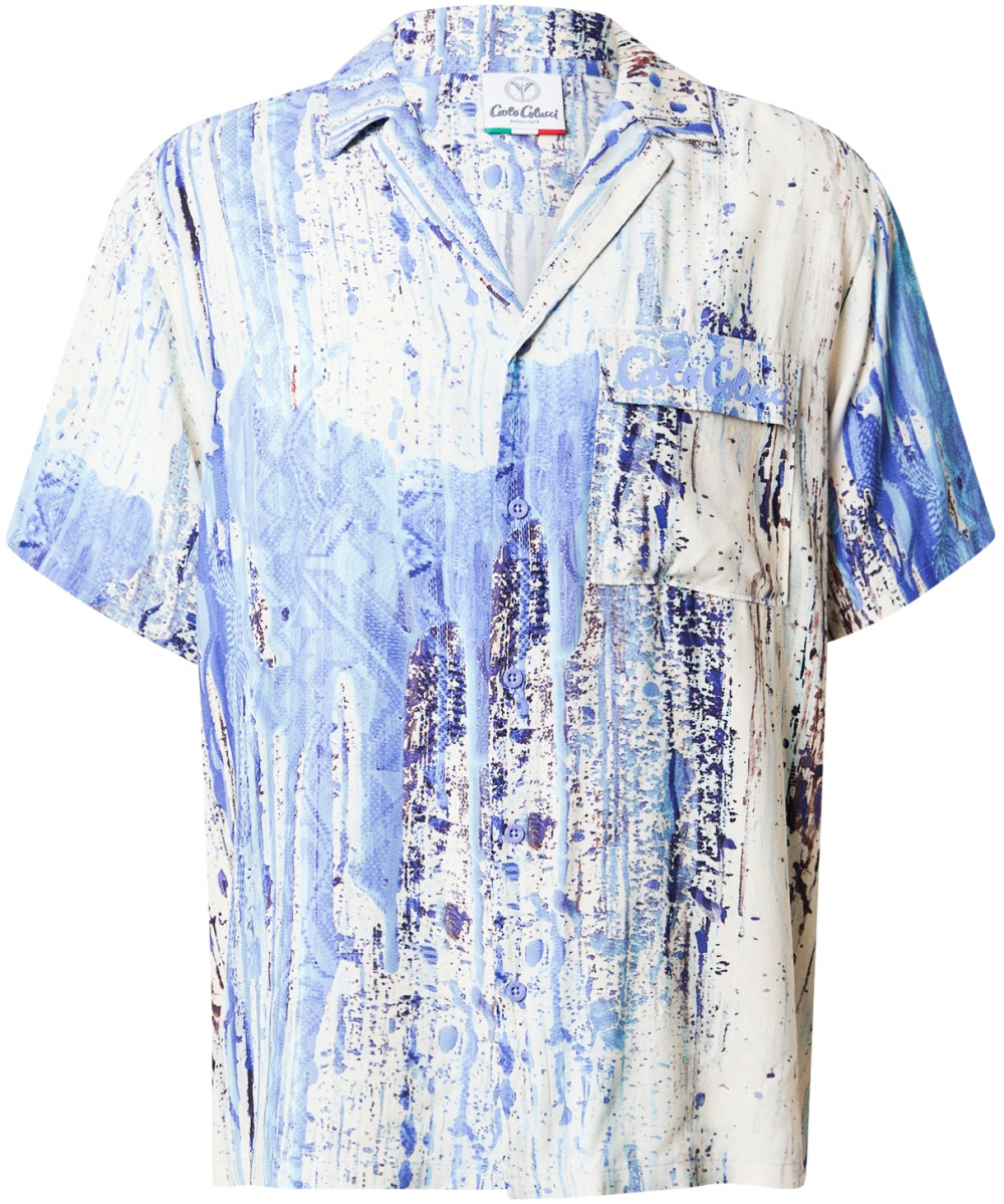 Carlo Colucci Košeľa  nebielená / námornícka modrá / nebesky modrá / modrofialová
