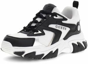 GUESS Nízke tenisky 'NOTISS'  čierna / strieborná / biela