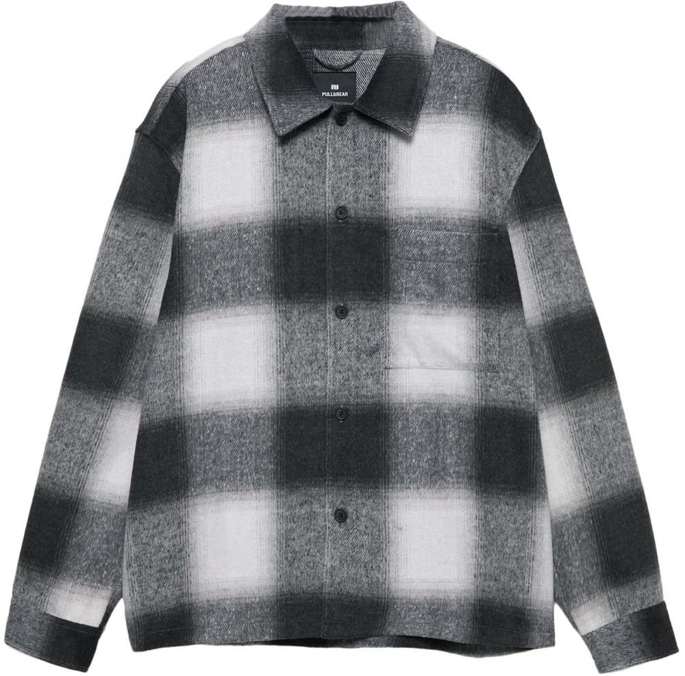 Pull&Bear Prechodná bunda  sivá / čierna / biela