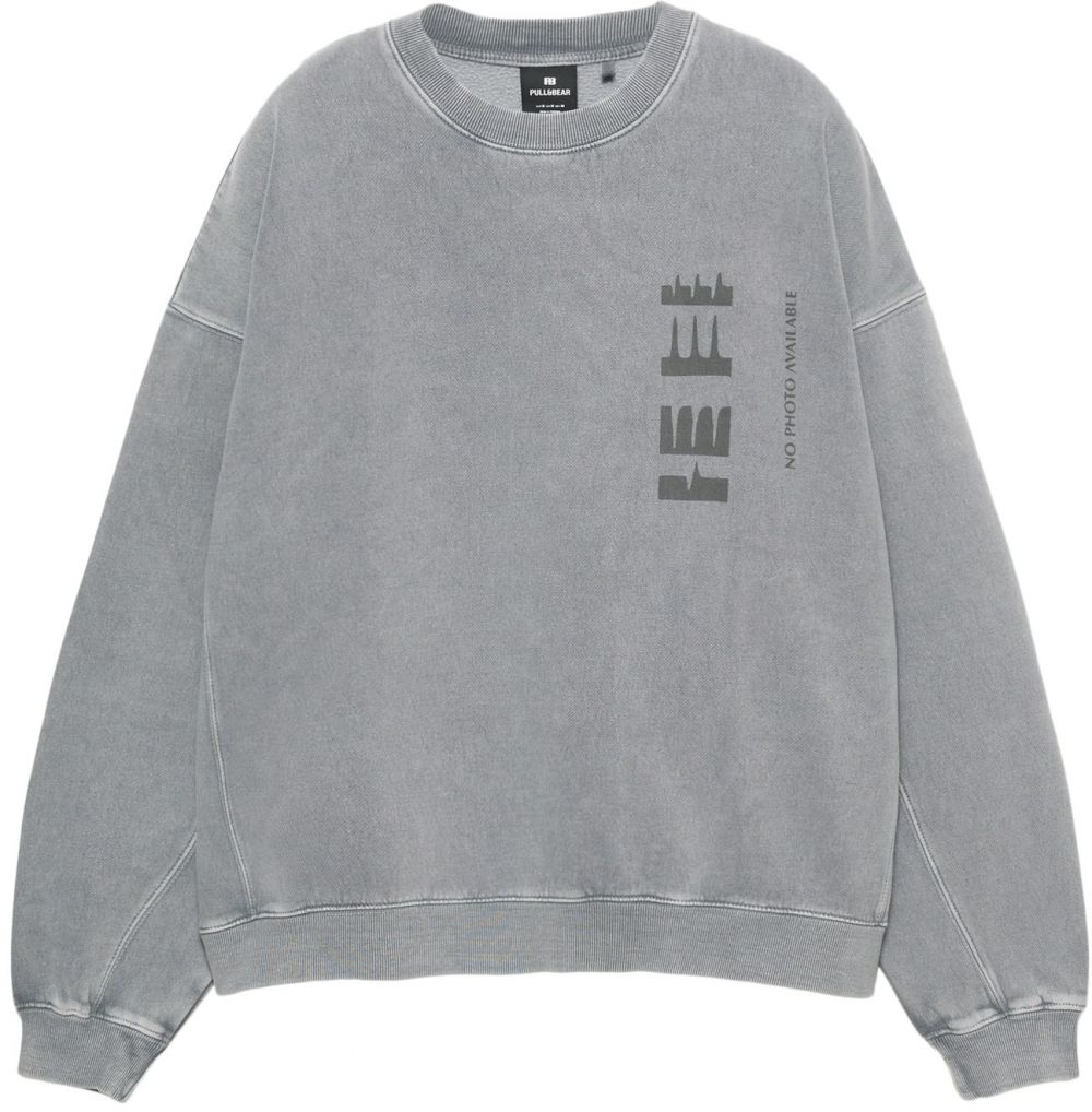 Pull&Bear Mikina  svetlomodrá / sivá / antracitová