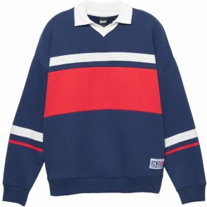 Pull&Bear Mikina 'STWD'  námornícka modrá / červená / biela