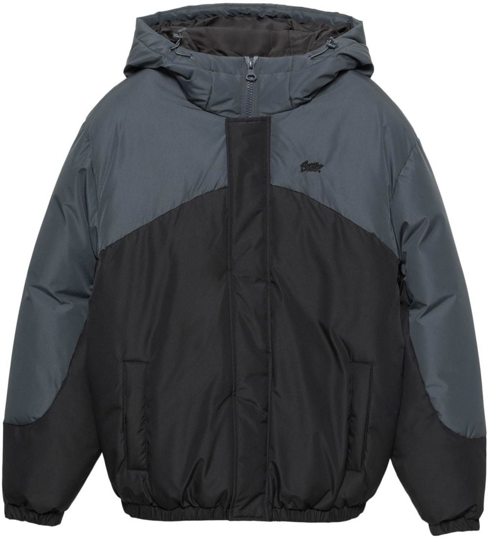 Pull&Bear Prechodná bunda  tmavosivá / čierna