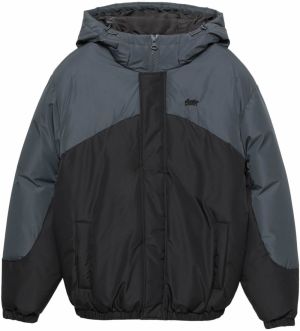 Pull&Bear Prechodná bunda  tmavosivá / čierna