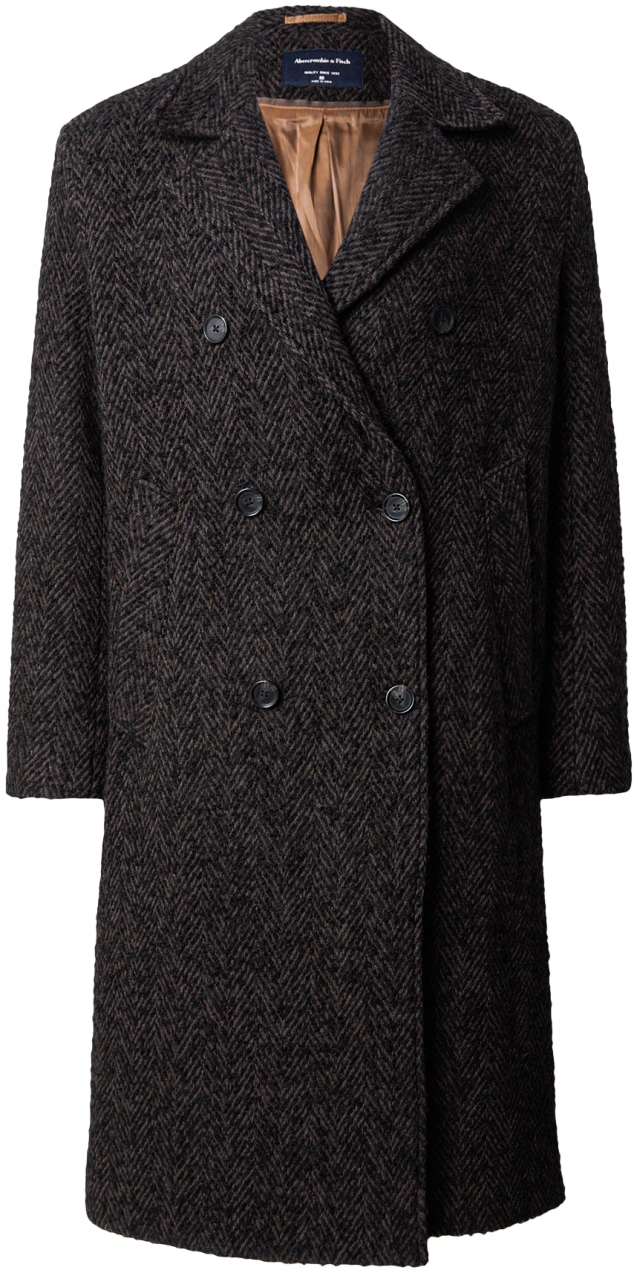 Abercrombie & Fitch Prechodný kabát  hnedá / čierna