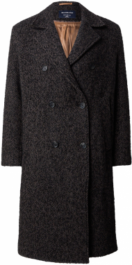 Abercrombie & Fitch Prechodný kabát  hnedá / čierna